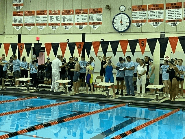 ISOA official at a swim meet
